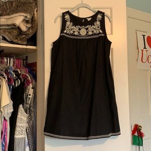 Black and White Embroidered J Crew Dress